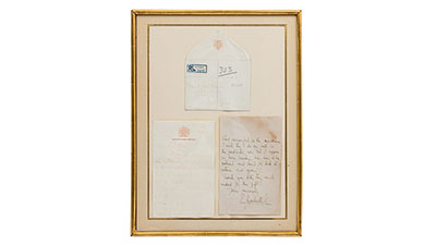 Eppli auctions letter from Queen Elizabeth II.