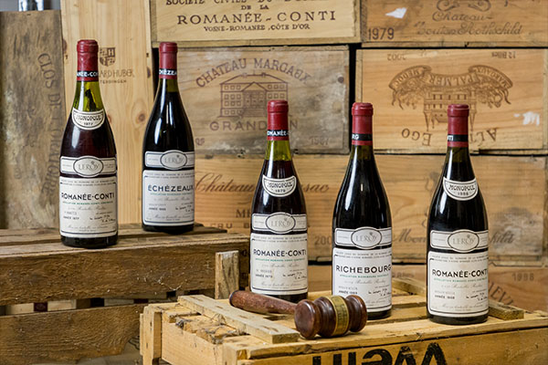 Romanée Conti wine bottles